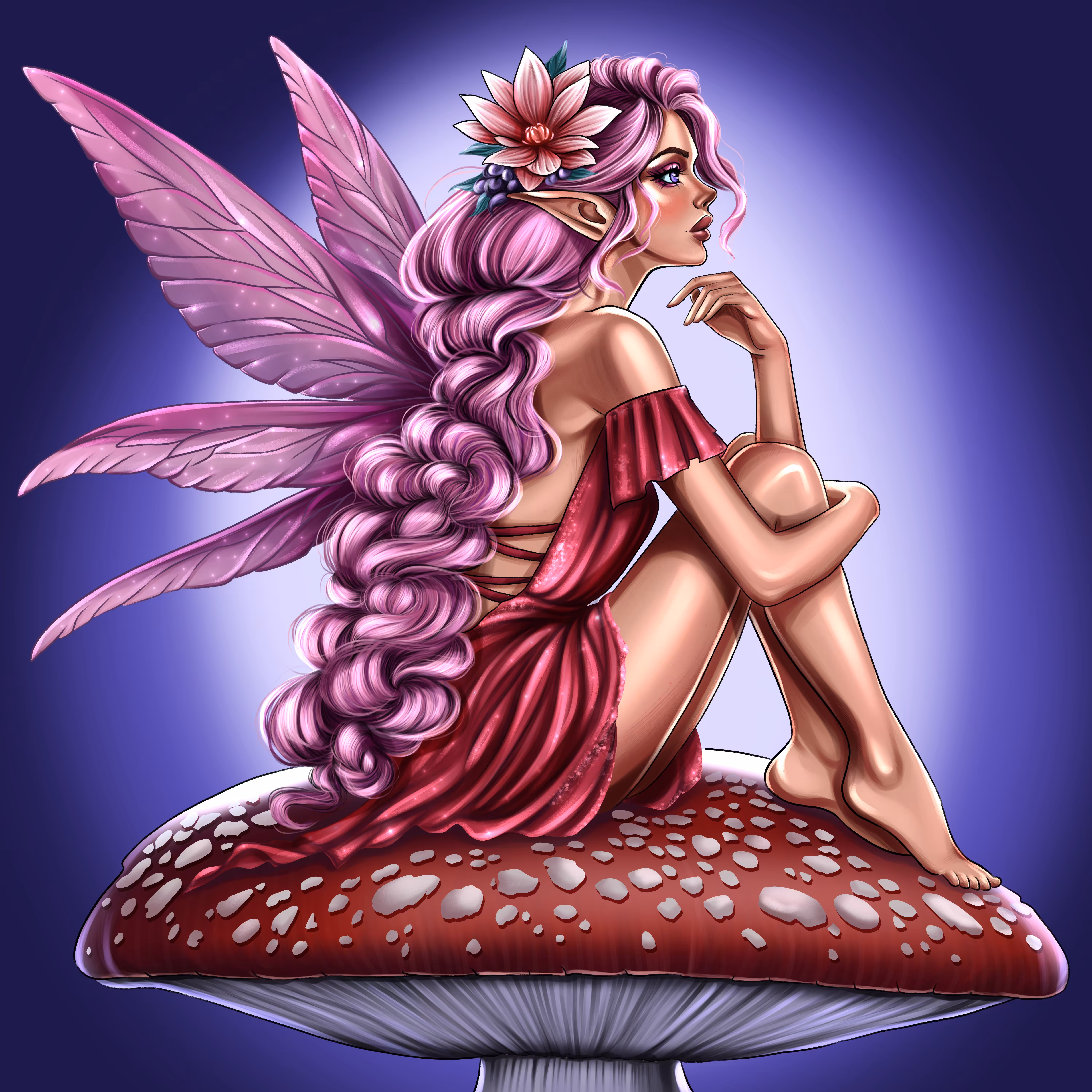 Fairy on a fly Agaric