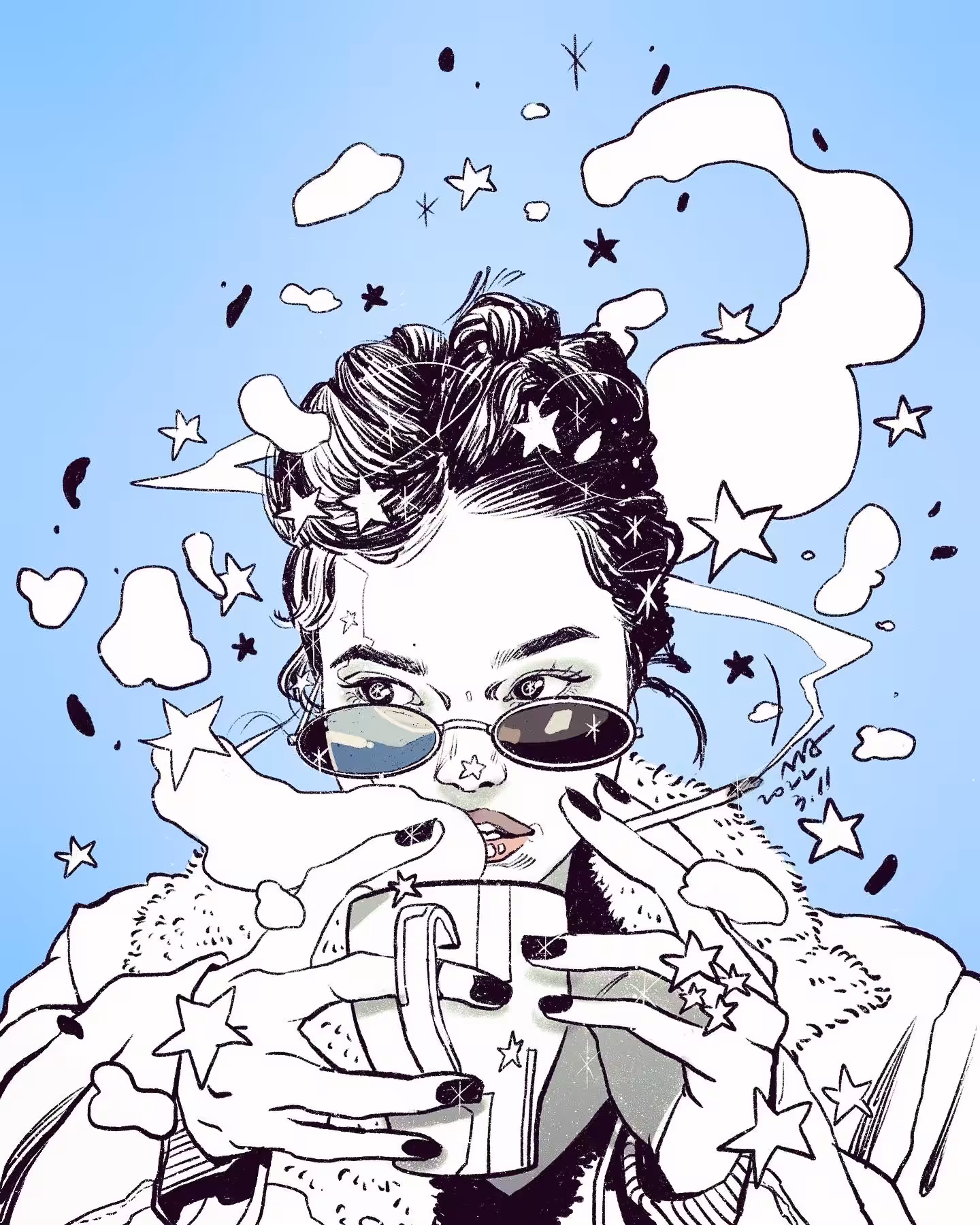 lines of aura-coffee time  #002