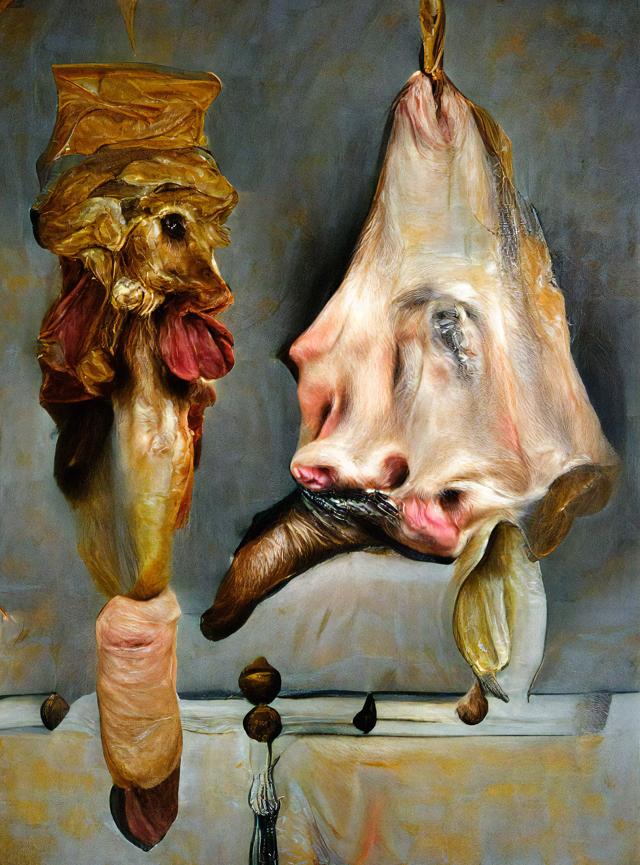 A calf's head and an ox's tongue