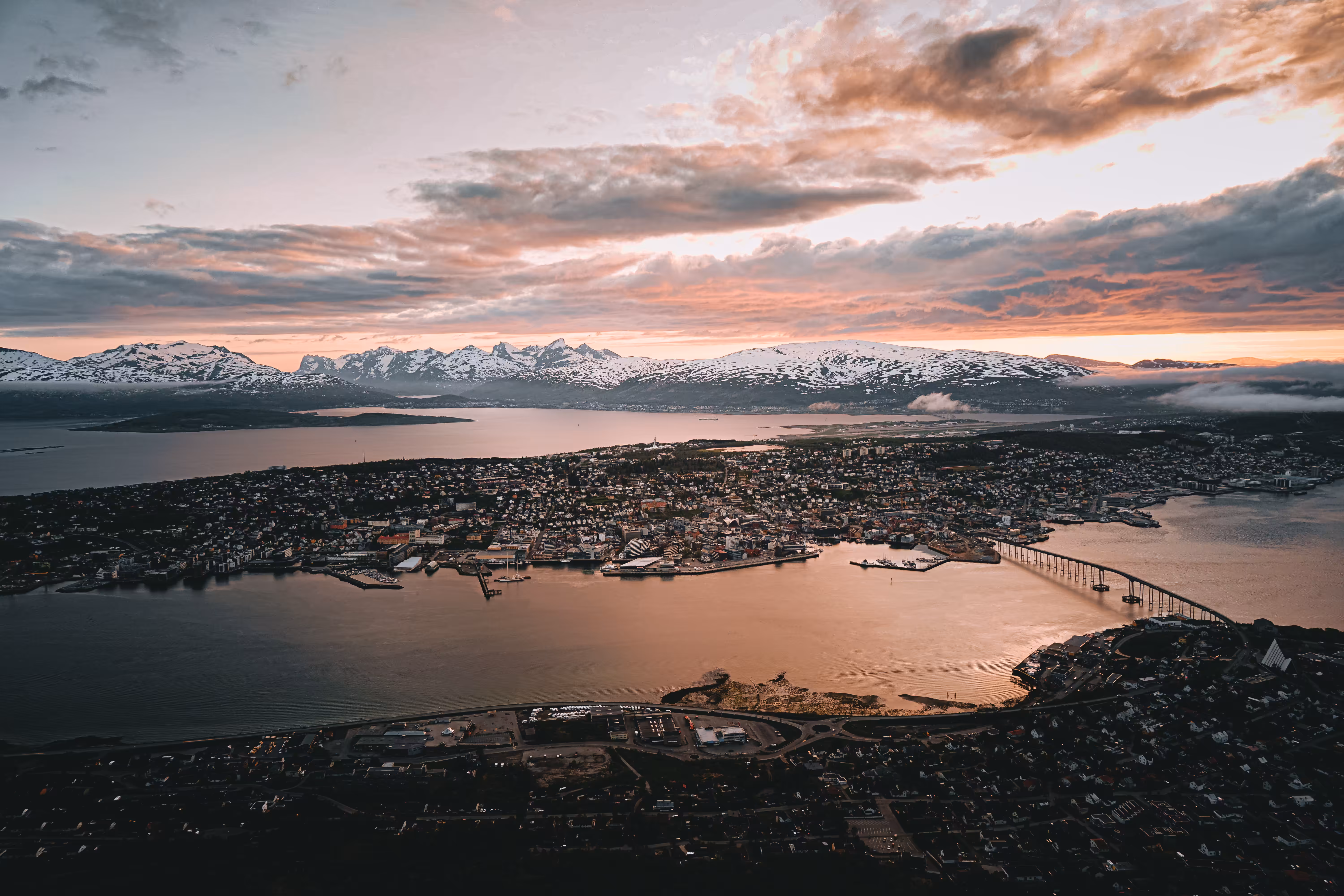 Midnight sun over Tromso