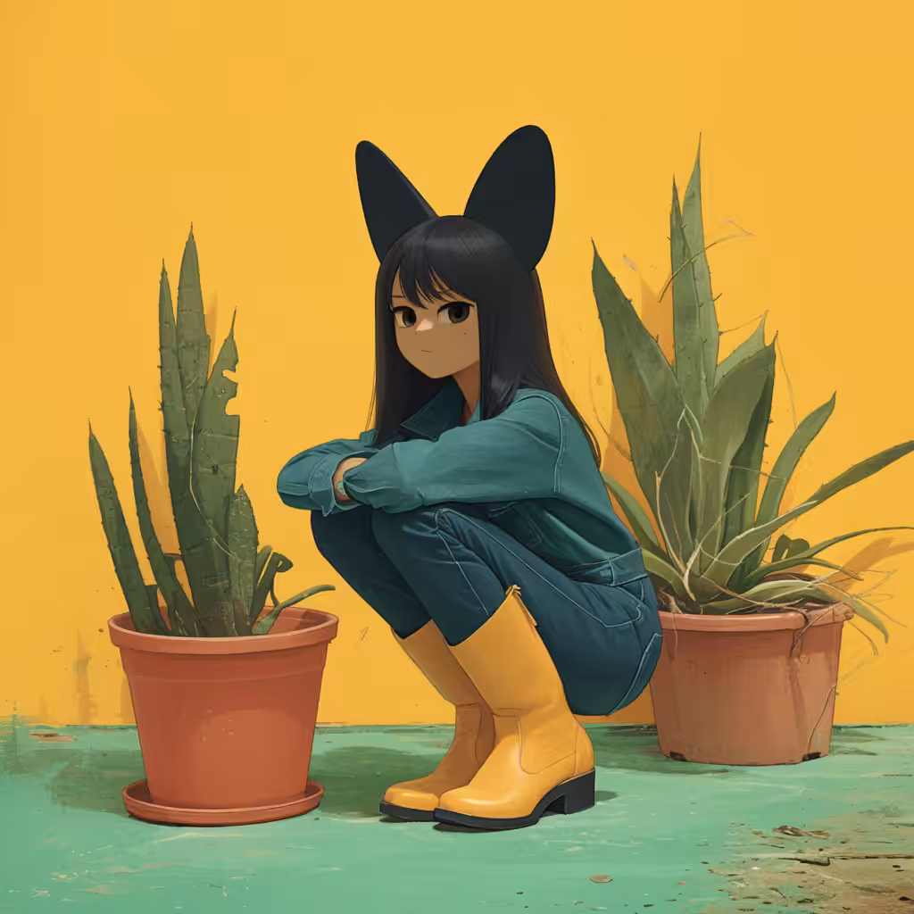 Cat Ears and Yellow Boots