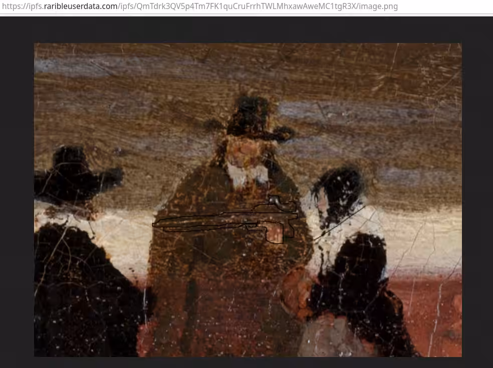 RE-MINT: Screenshot from 2018-07-19 00-27-38 (AKA EXACT MOMENT OF VERMEER GUN DISCOVERY). ARTIST: LUCKY LUCY VAN DELFT
