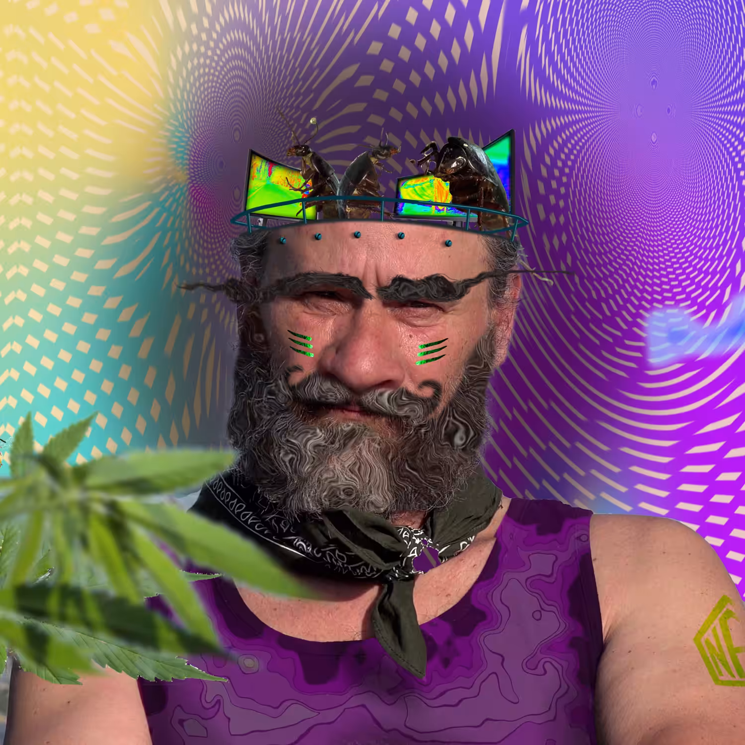 Crazy joyful man