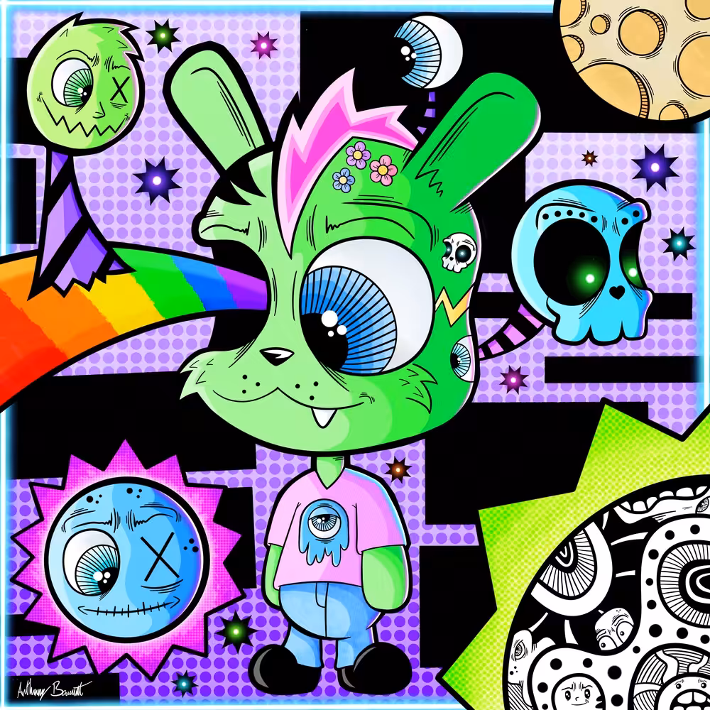 Rainbow Bunny Spaceman