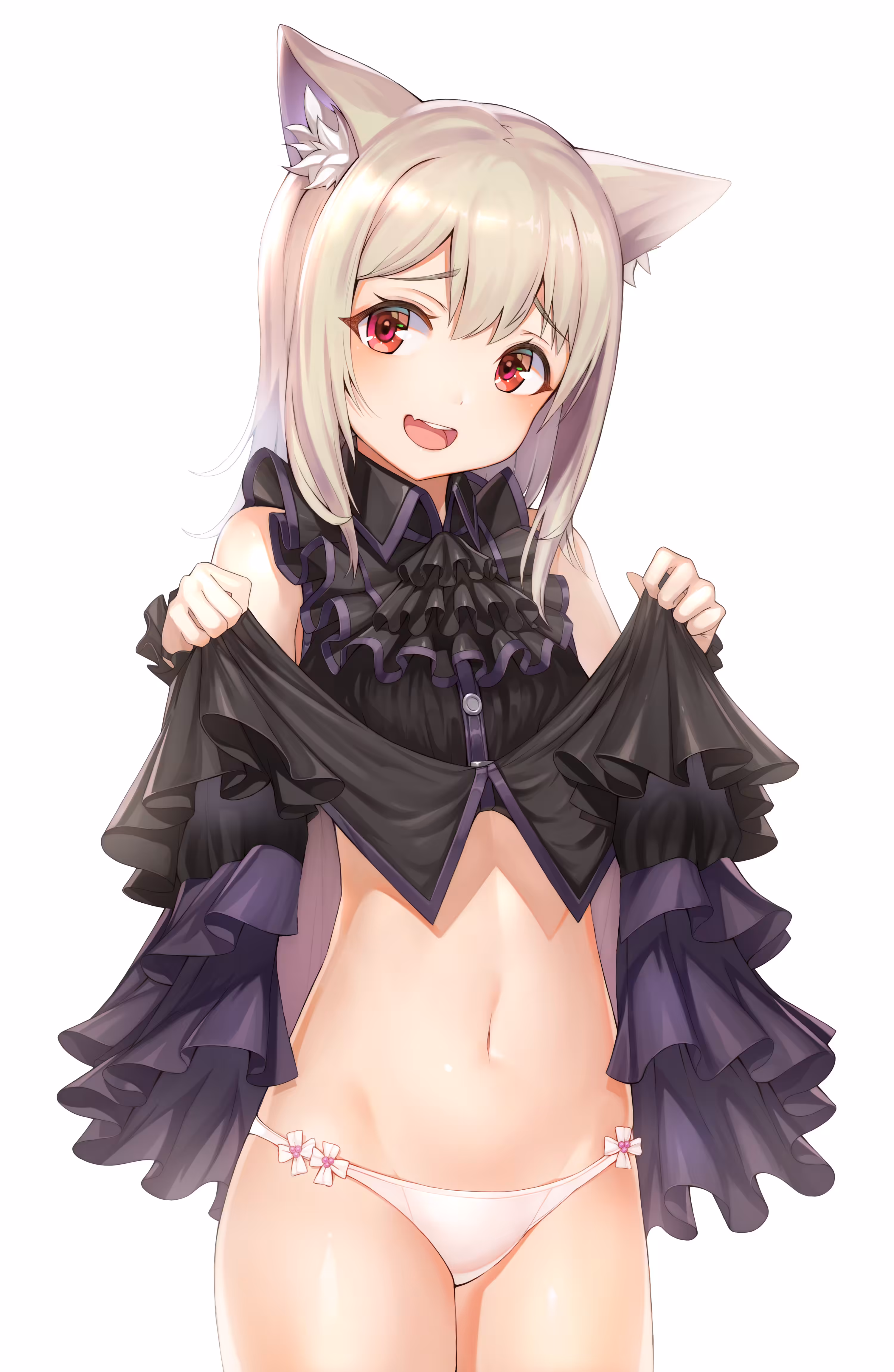 Cat girl's belly.