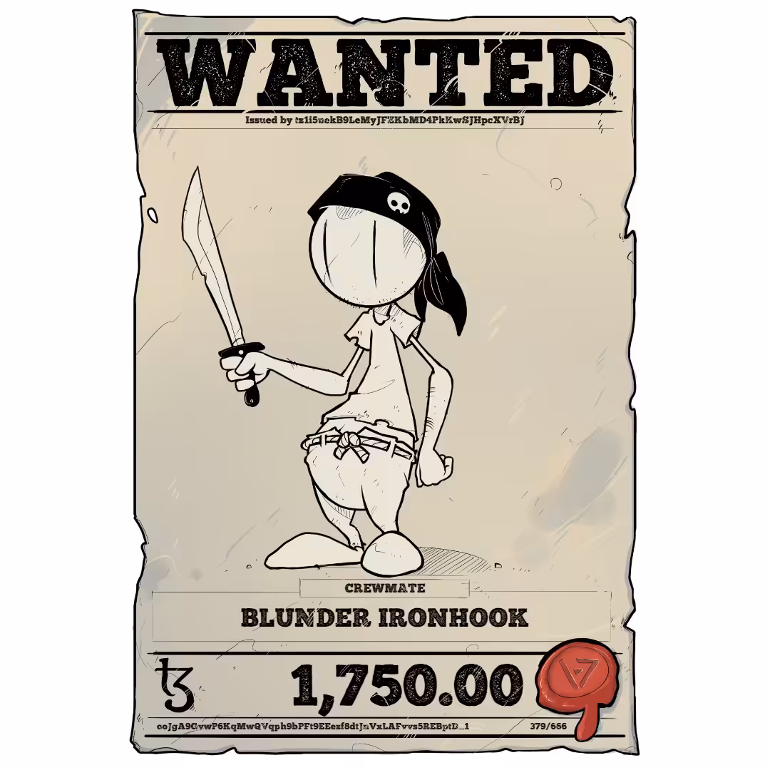 BLUNDER IRONHOOK | TEZOS PIRATE 379/666