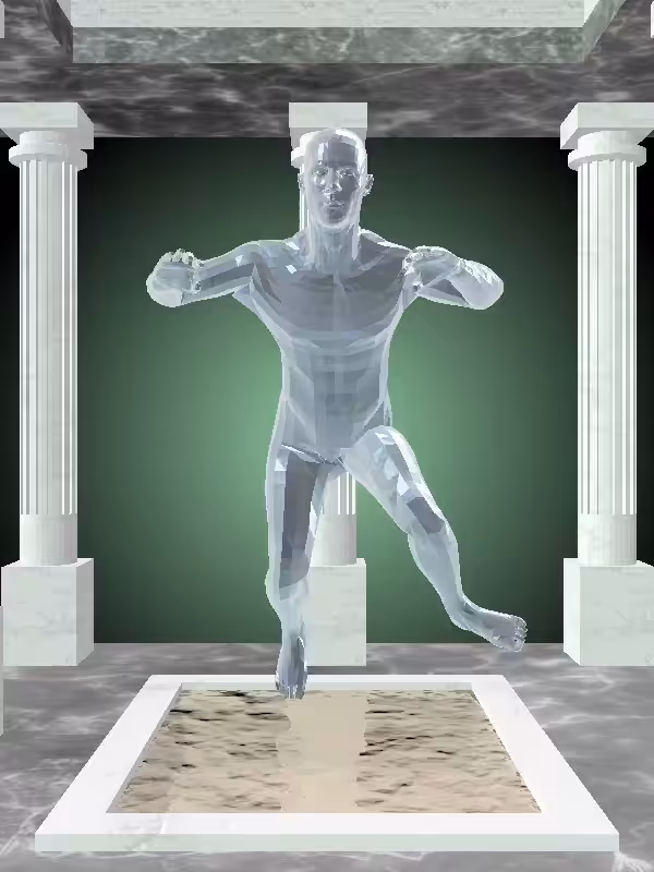 HeavenComputer: The Fragmented Treading Water Shimmery Blue Man #3549