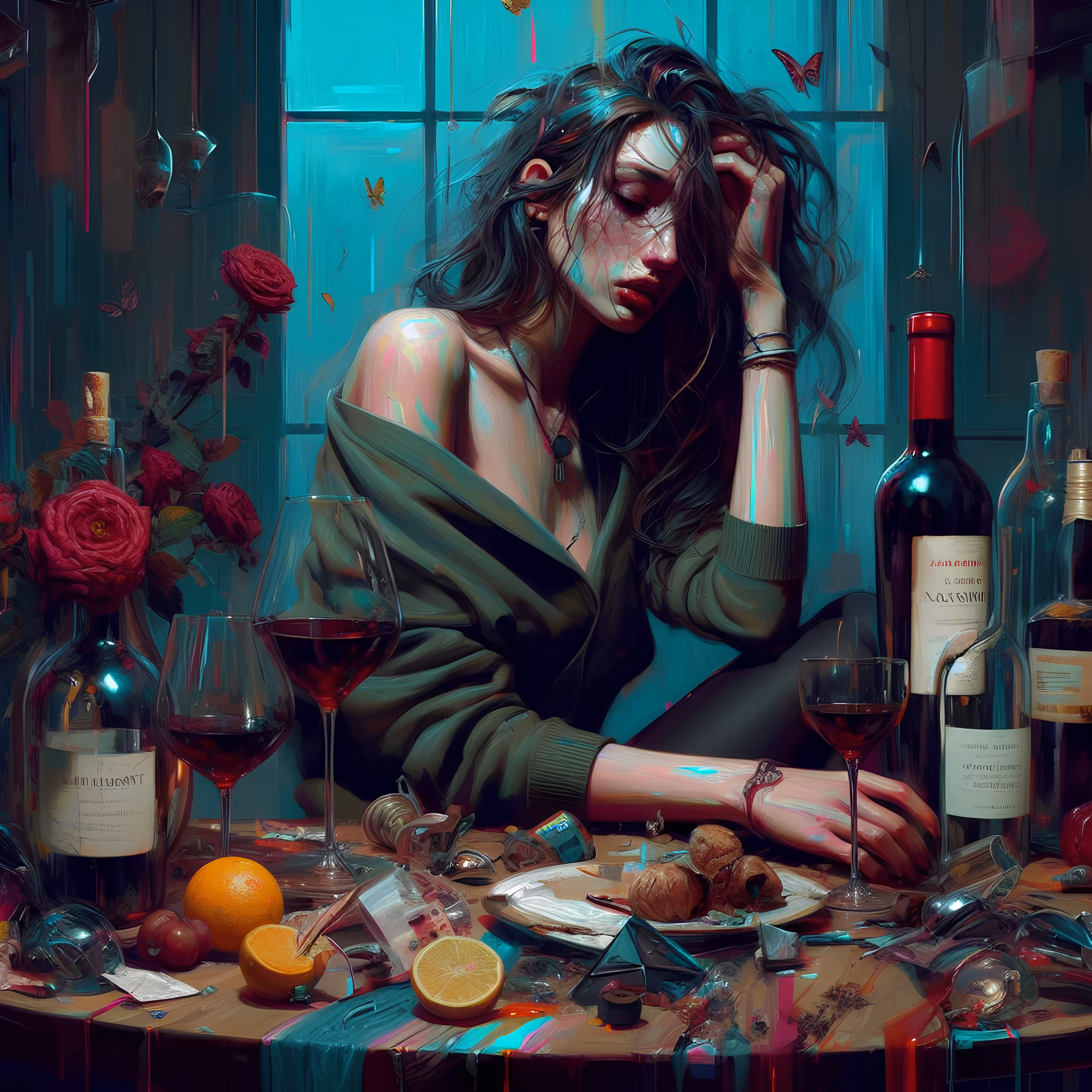 Solitude in Scarlet Sips