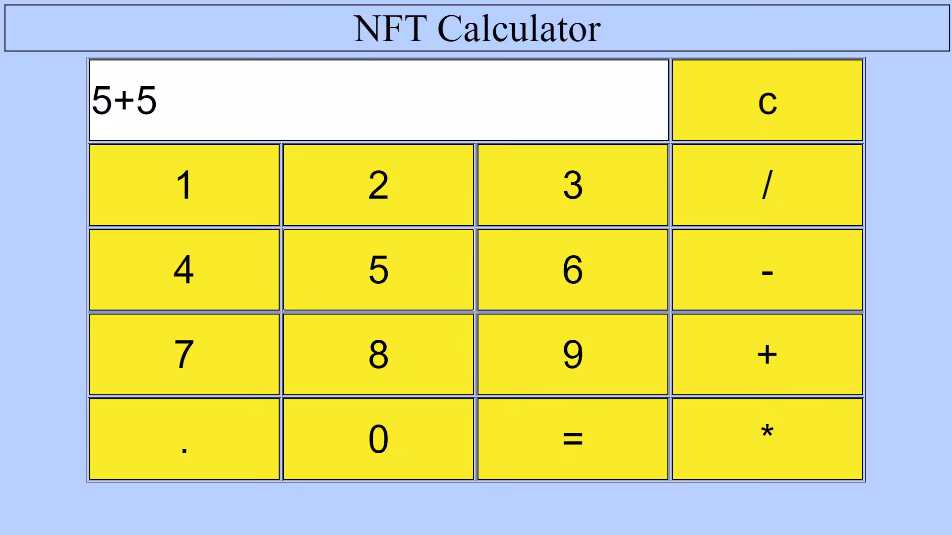 The NFT Calculator