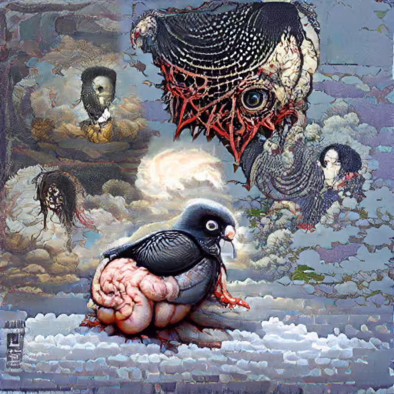 Pigeon Sat on a Brain Reflecting Existence #2