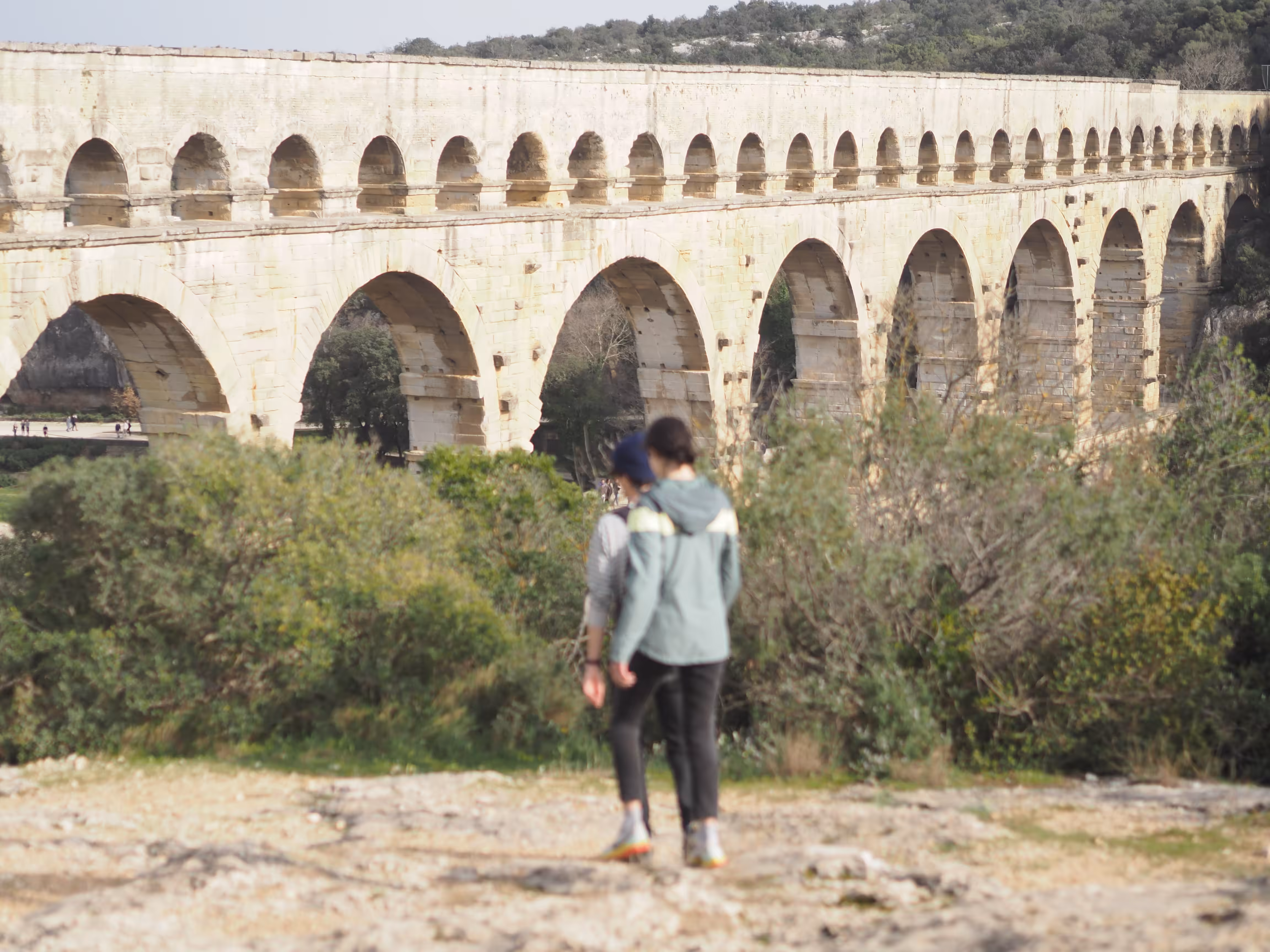 Pont du Gard with strangers