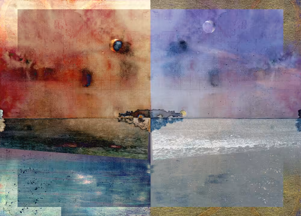 Setting sun, red & violet