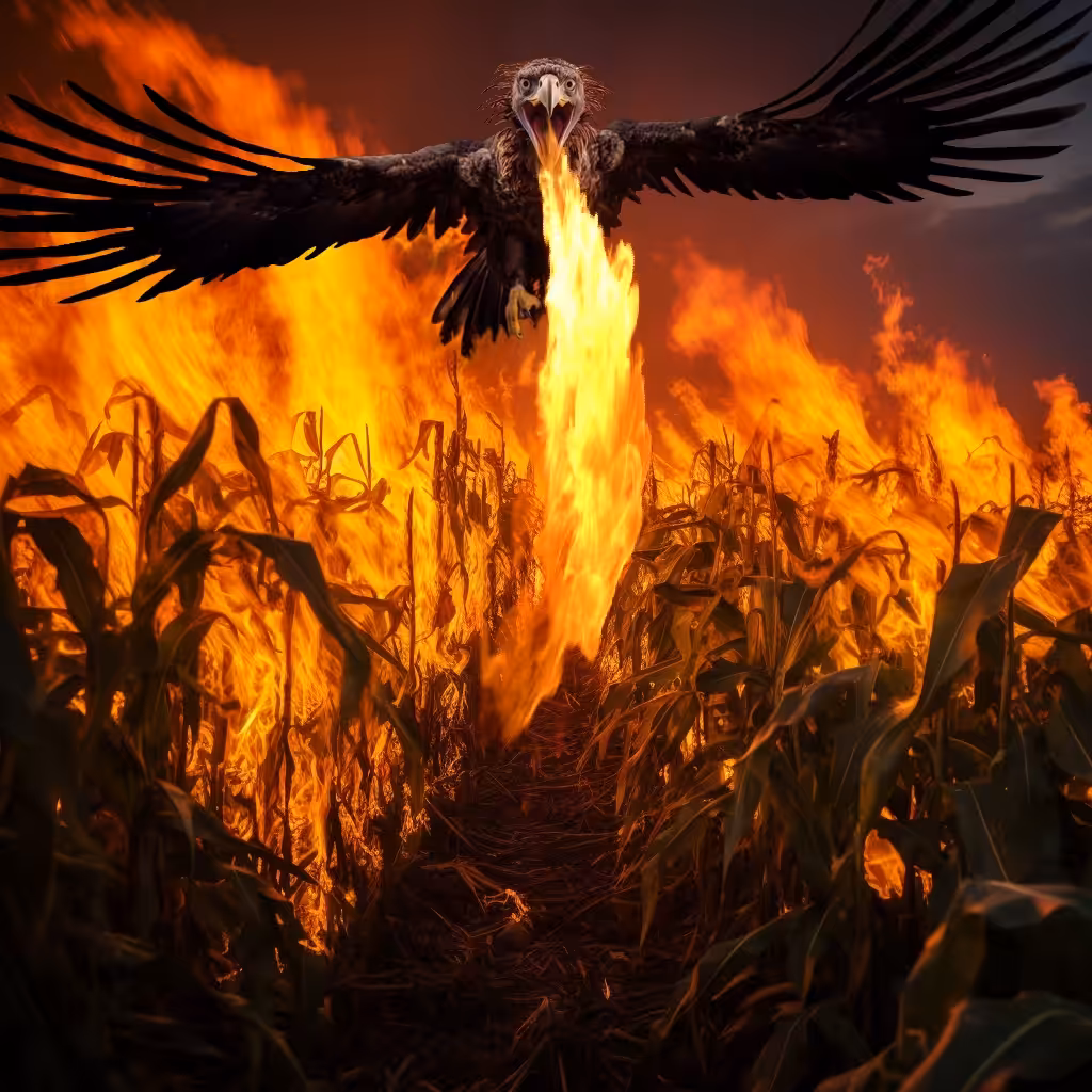El pájaro quema mais