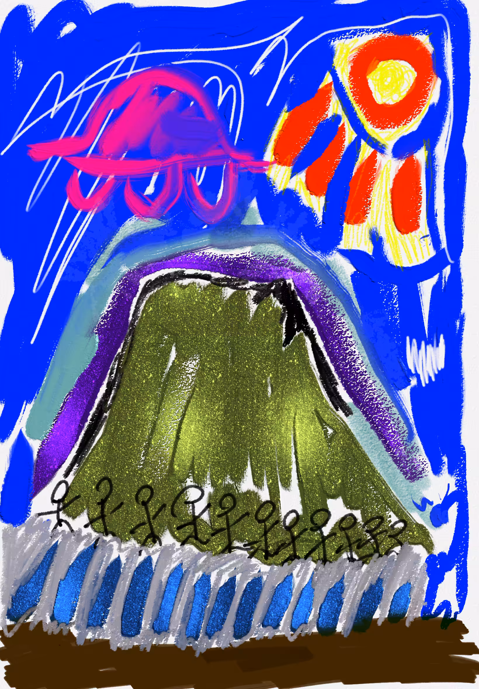 Ufo over Fuji mountain on a sunny day