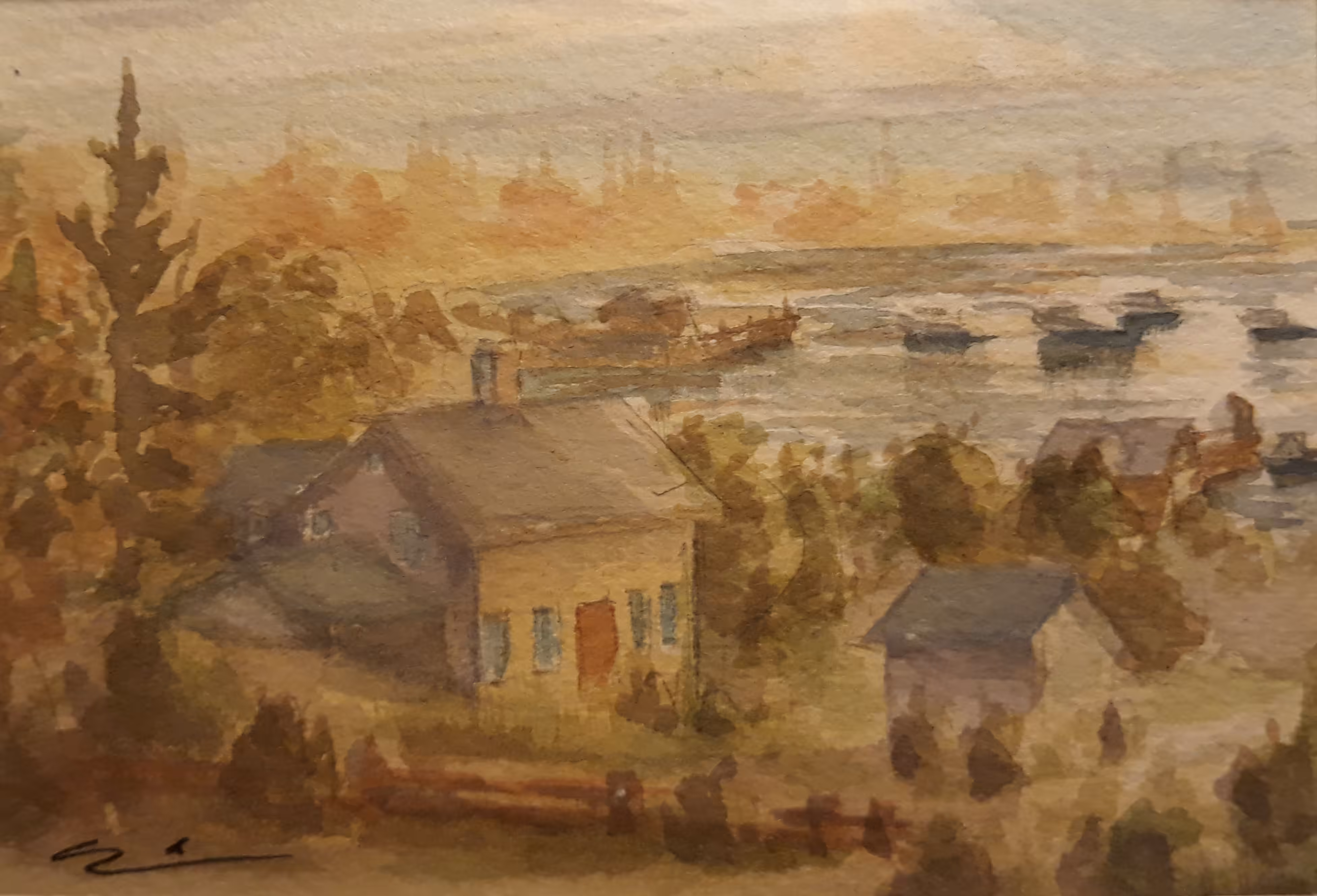 A little farmhouse on the harbor