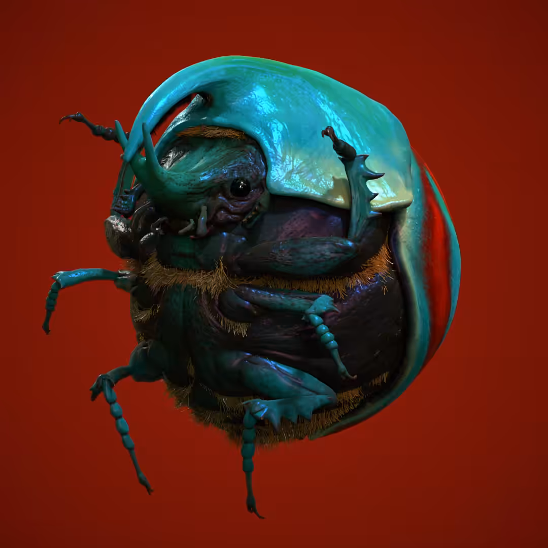 Cyan Horned Beetle