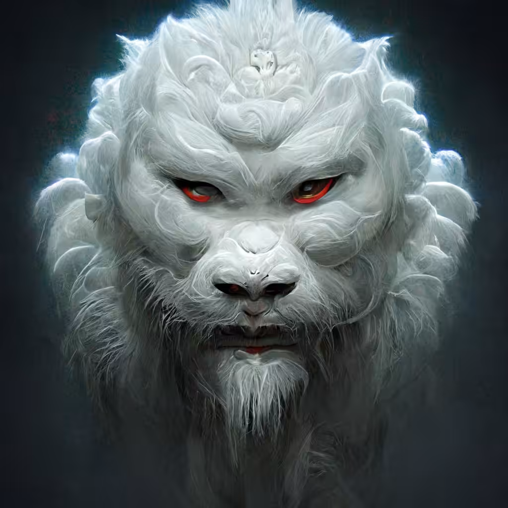 Psychedelic Art: White lion