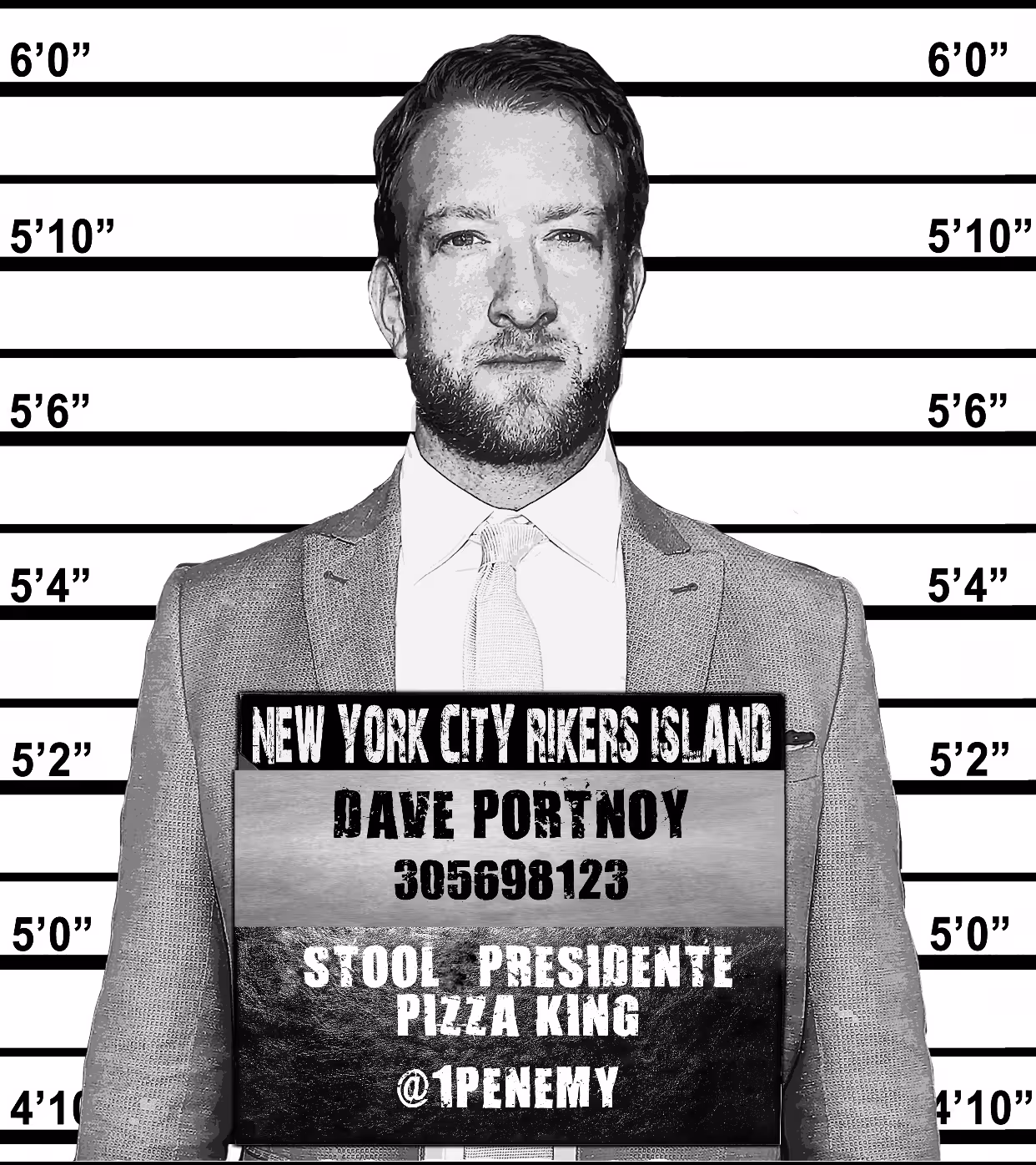 Dave Portnoy Stool Presidente 1/40 Soho Line Up by NYC Street Artist 1PENEMY