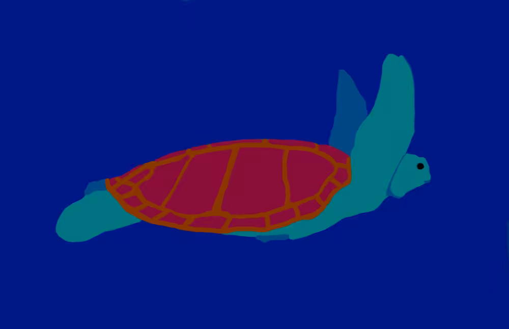 DIGITAL PAINTING: Une tortue Sous marine 