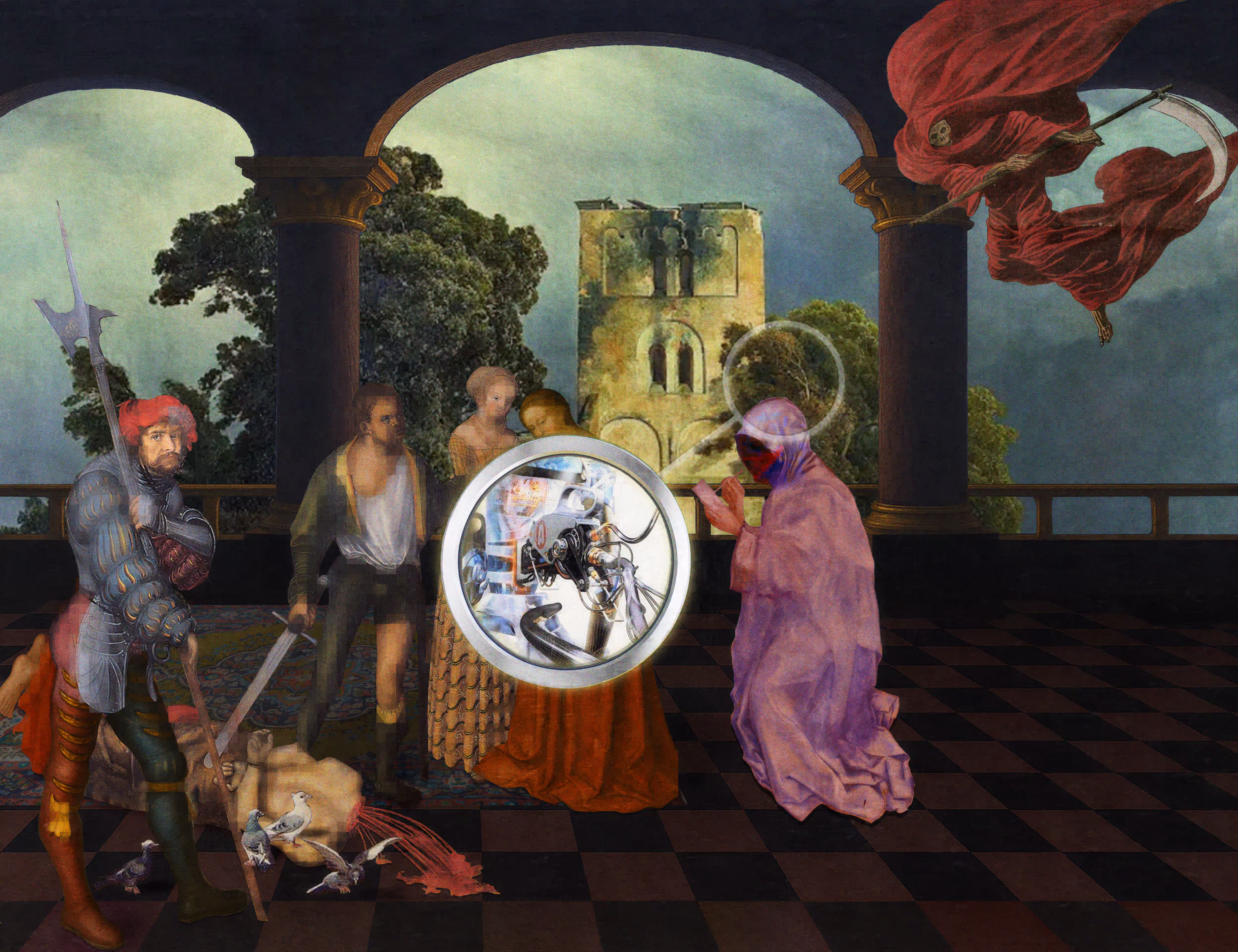 The Pilgrim's Living Room Crucifixion; Mona Lisa Hyper-Gamble by Parker Ito