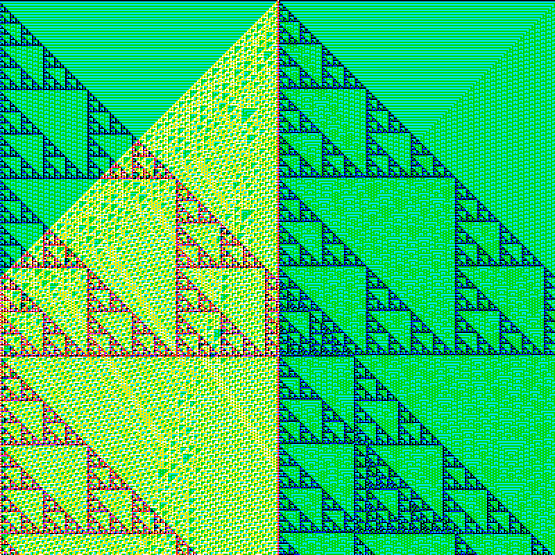 RGB Elementary Cellular Automaton #845