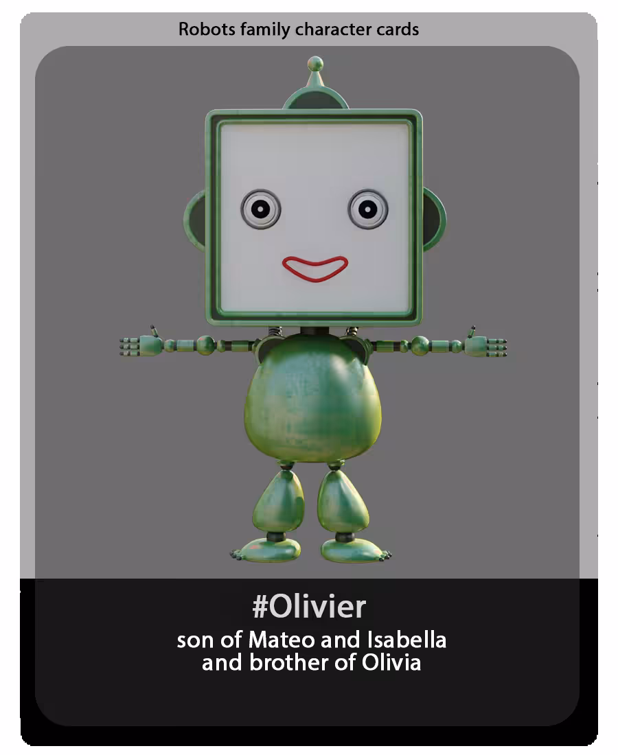 robots family character card #4 olivier