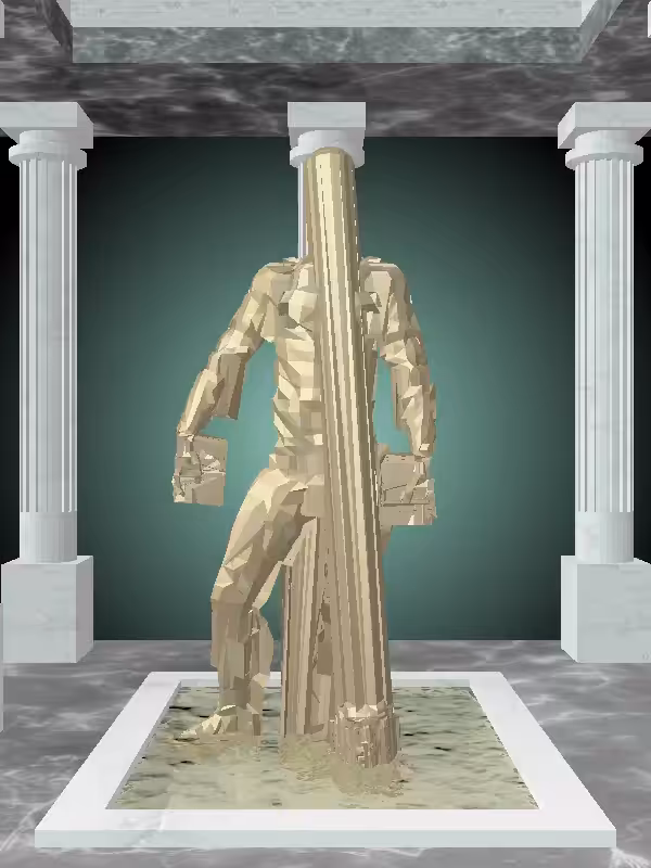 HeavenComputer: The Fragmented Victorious Faded Gold Man #1218