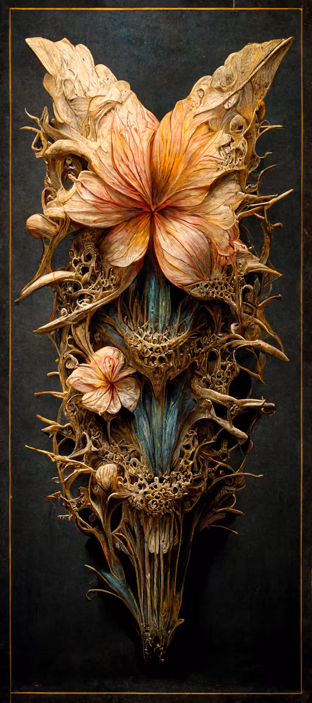 Alien Wood Carved Flower III