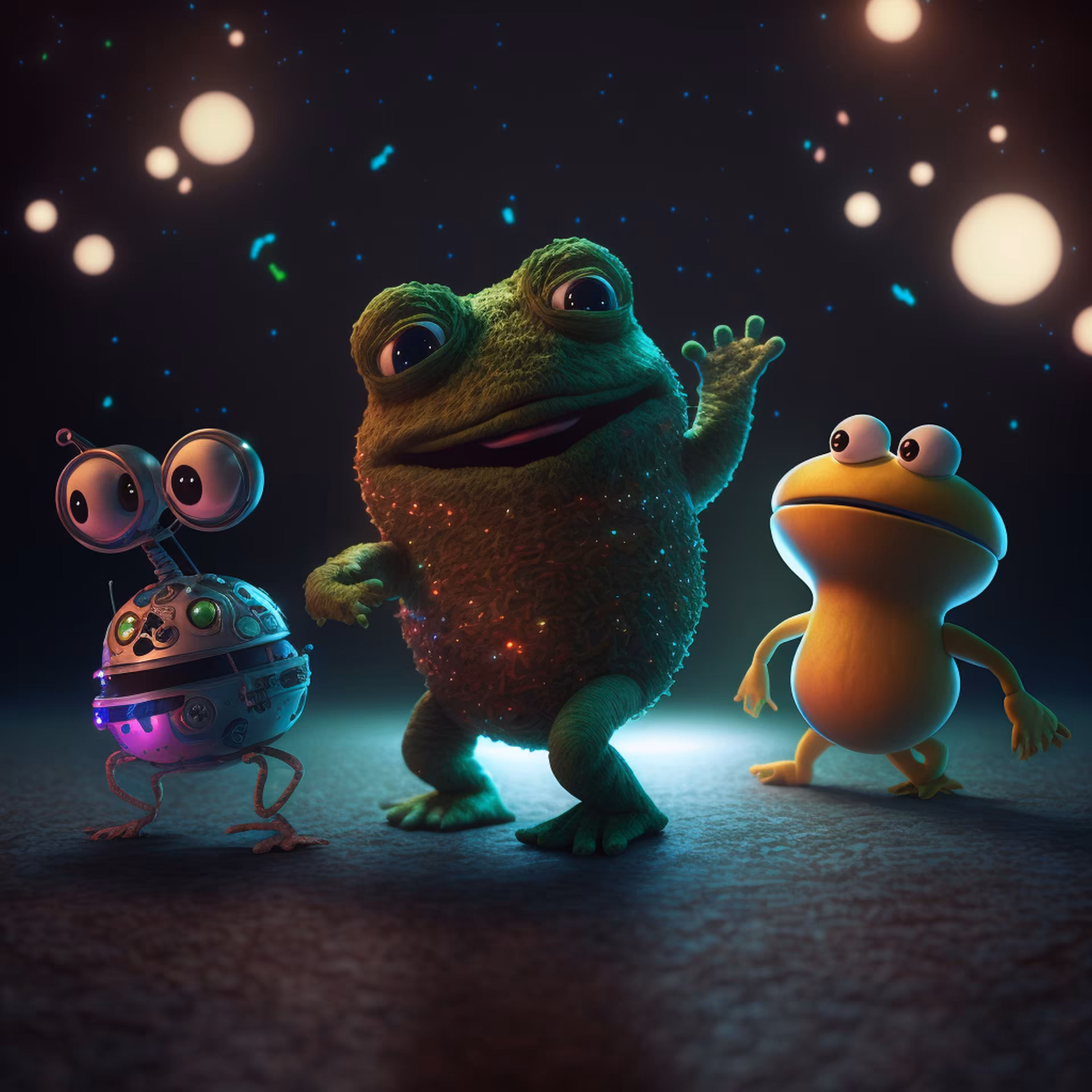 Pepe dancing with pals
