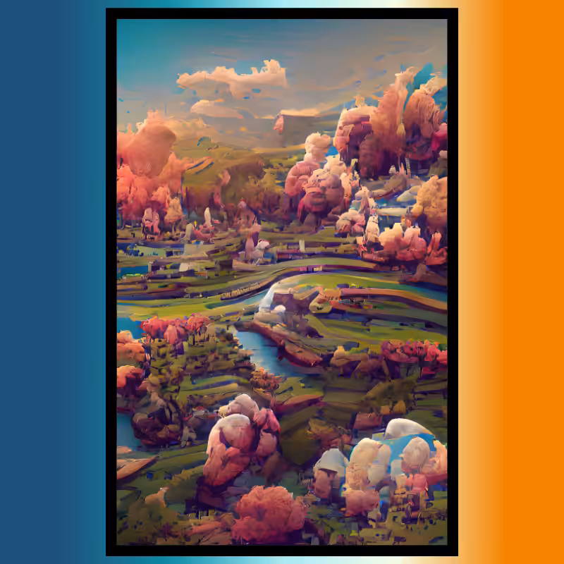 Framed landscape SciFy Art A.I #6