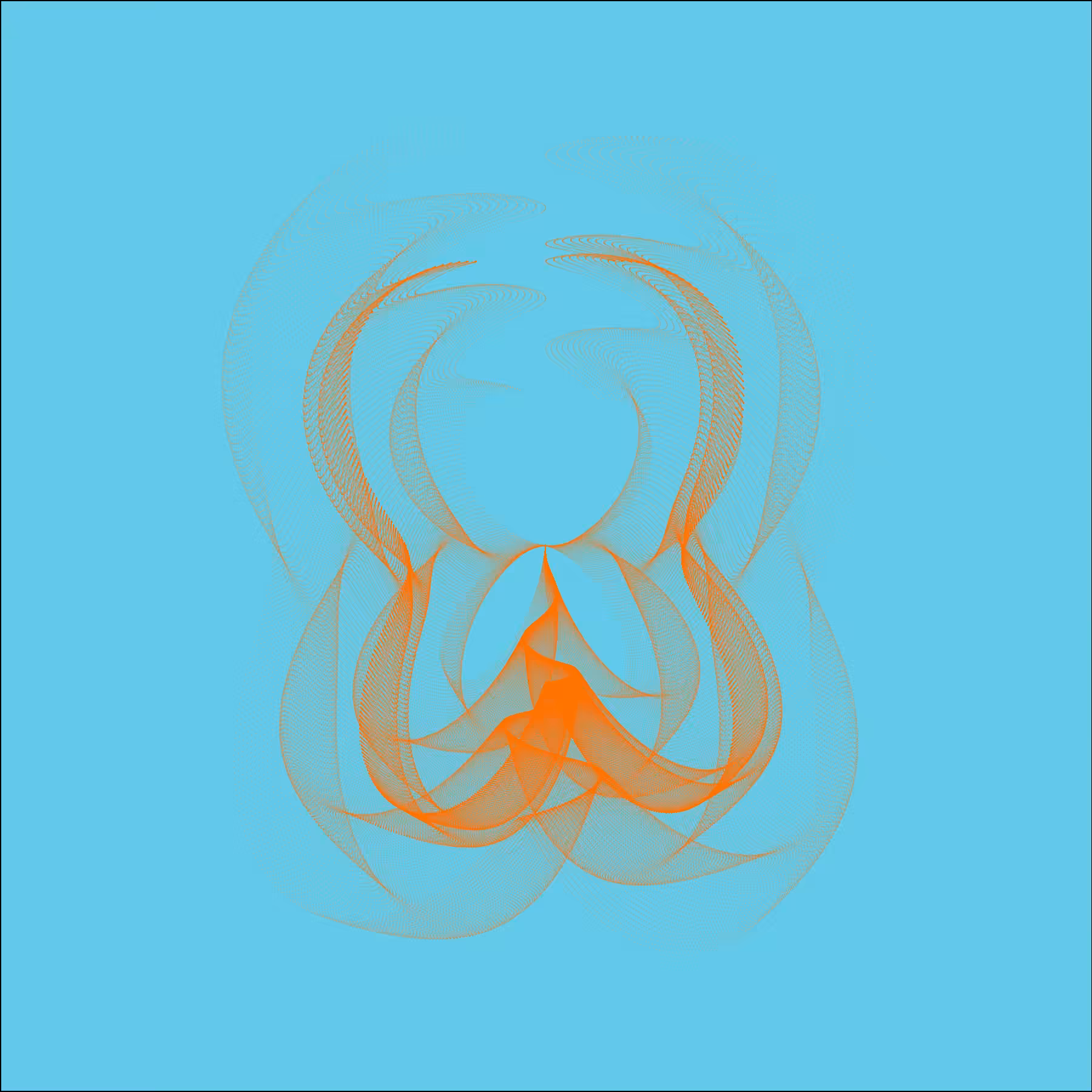 Randomized Circles #3/7 - Orange and Azure