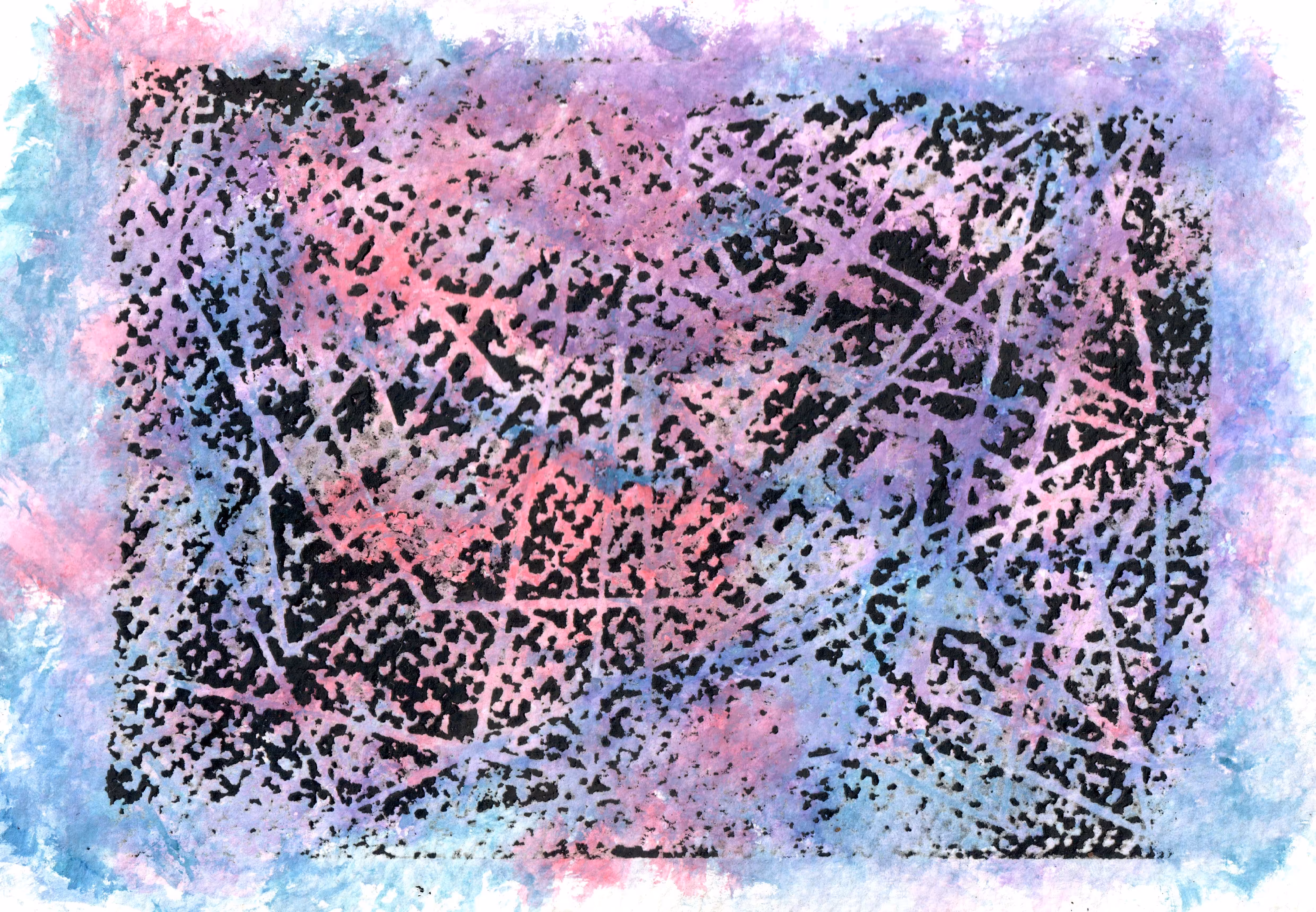 a print on a watercolor