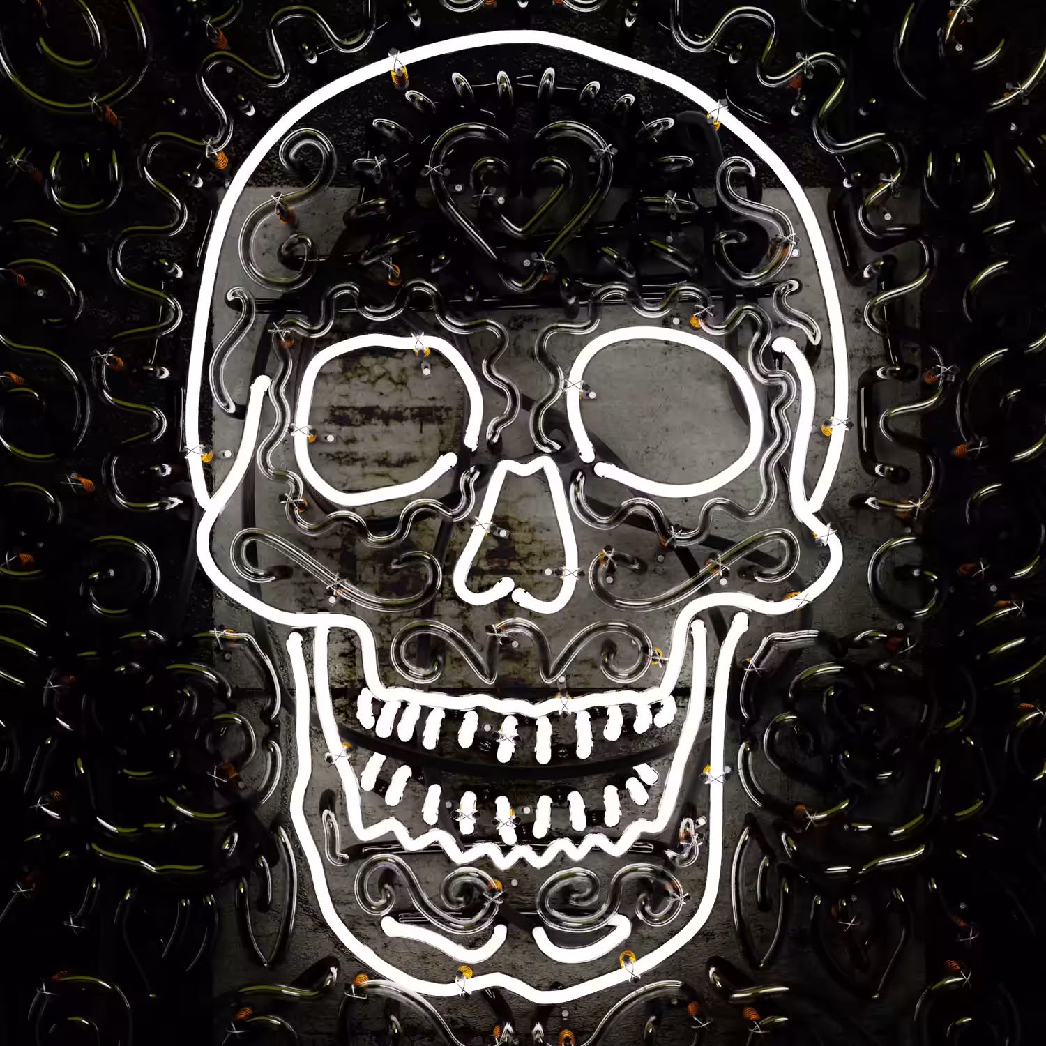 Neon Crypto Calavera