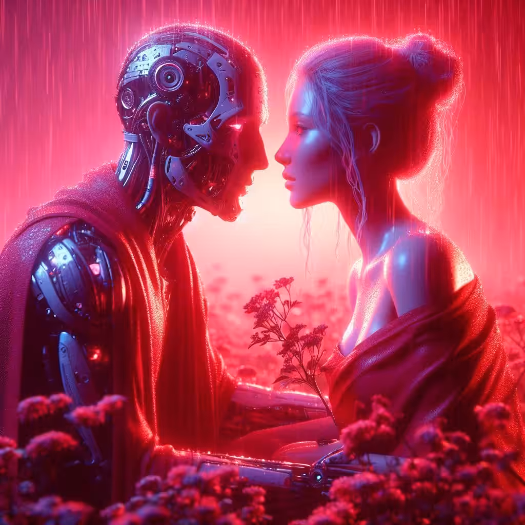 “Hearts in the Circuitry:Love in the Neon Garden”