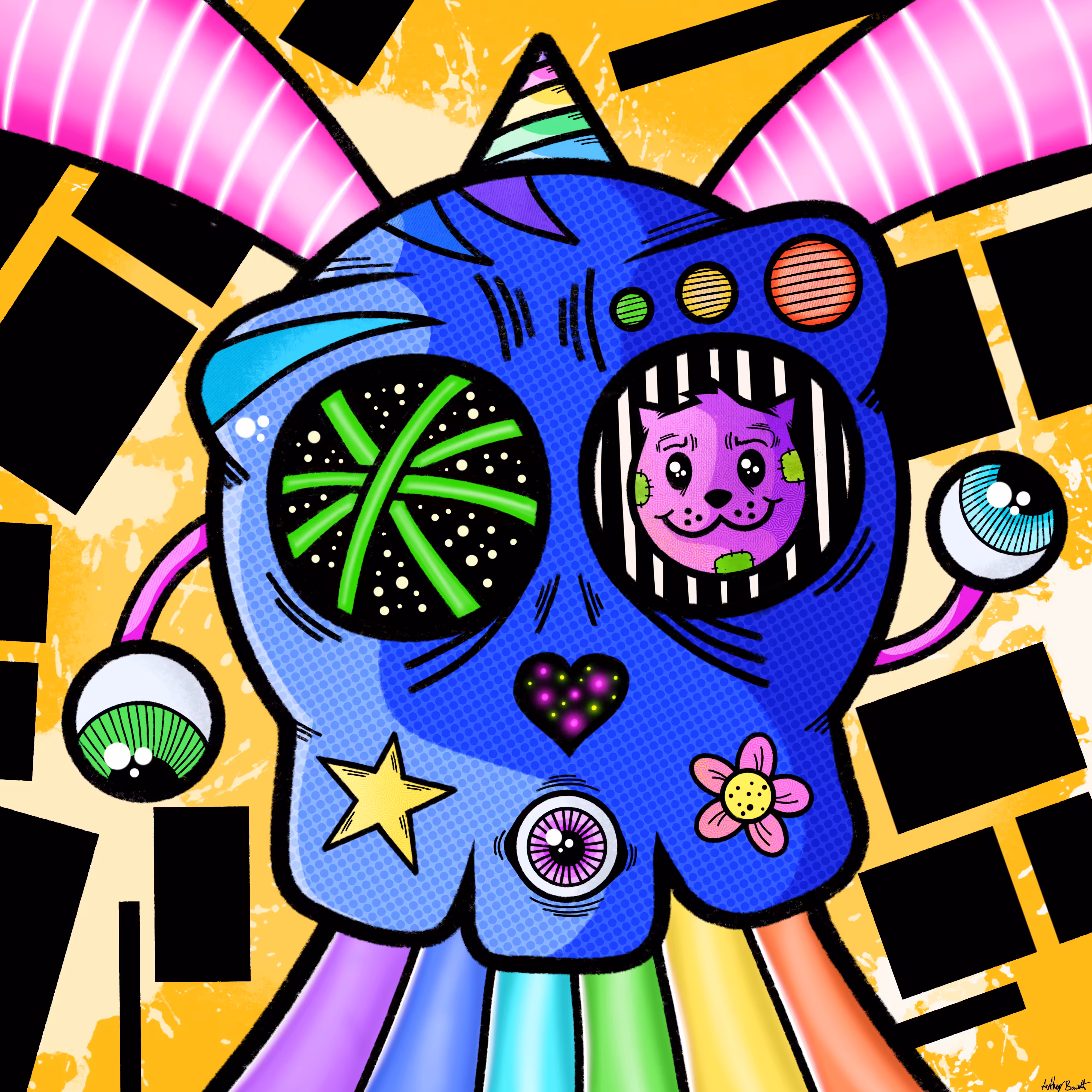 Rainbow Laser Skull From Outer Space