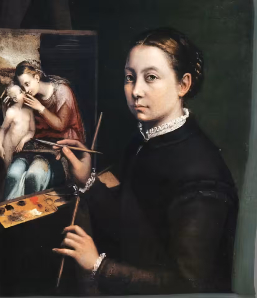 Women in Art Animated No. 7 - Sofonisba Anguissola, Self Portrait at the easel