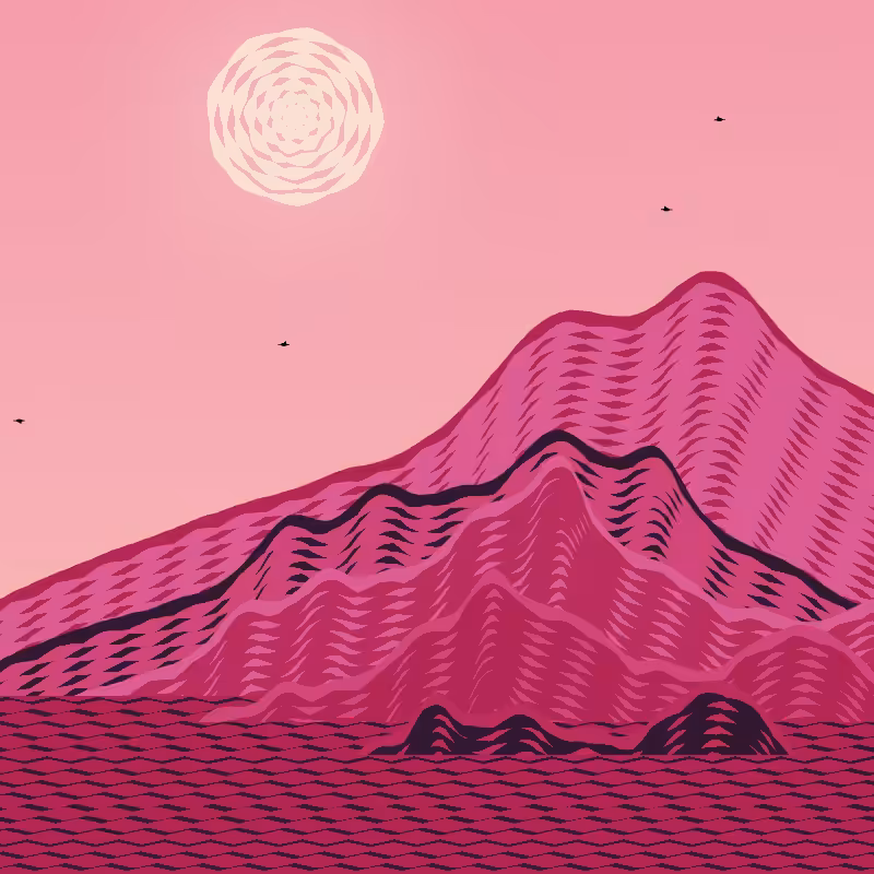 Painted Mountain Sunset #115