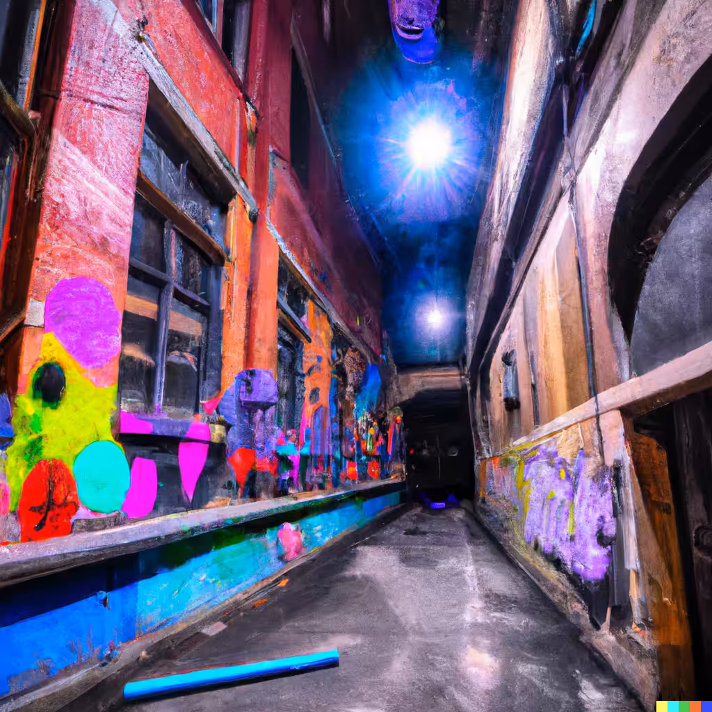 Illuminated Street Art Alley No. 1
