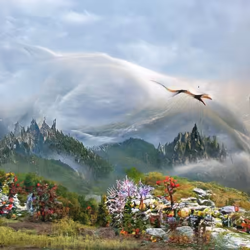 Ai Generated Art: Misty Mountains