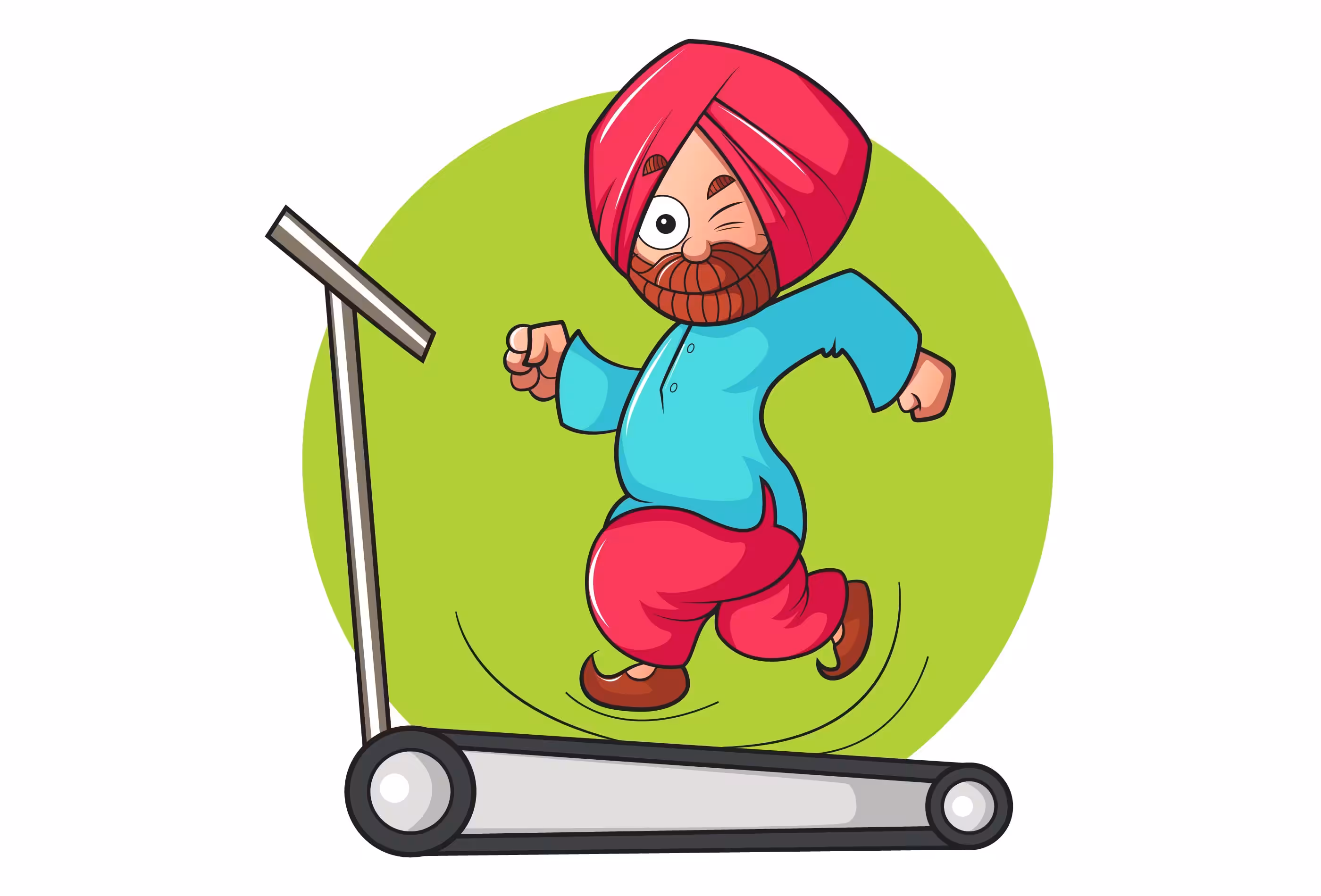 Cartoon Illustration Of Punjabi Man