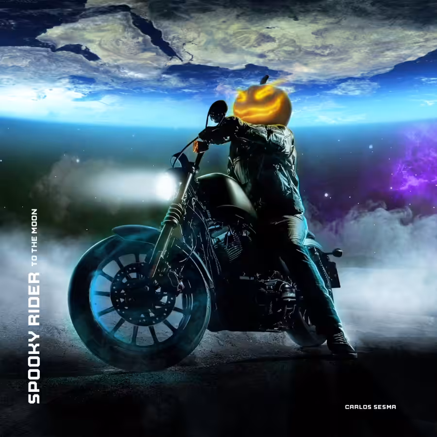 Spooky Rider to the moon 