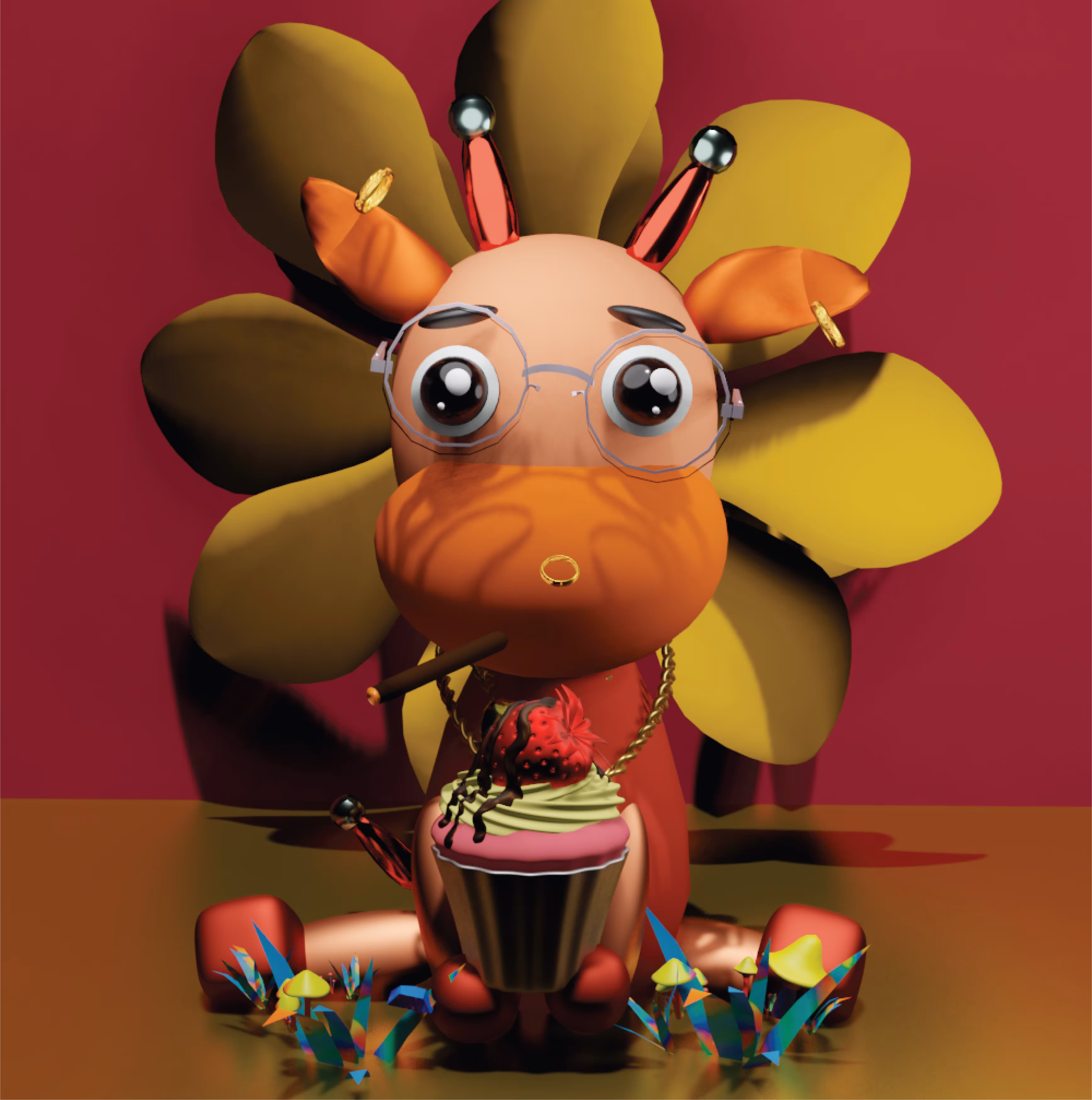 Gypsy Giraffe #5560 : Sunflower Baker