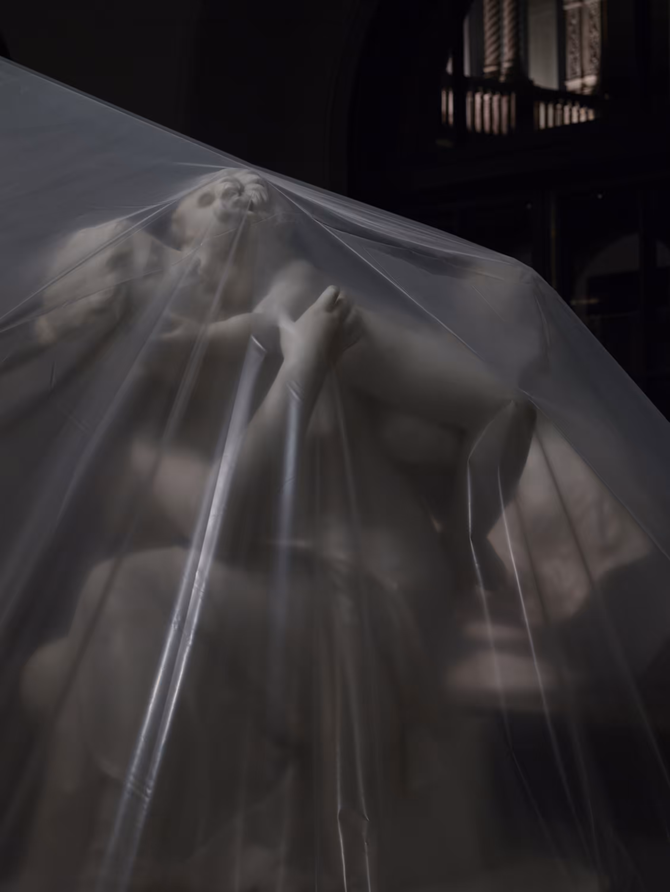 Shrouded Sculpture #6 (Maternal Affection by Edward Hodges Baily), 2021