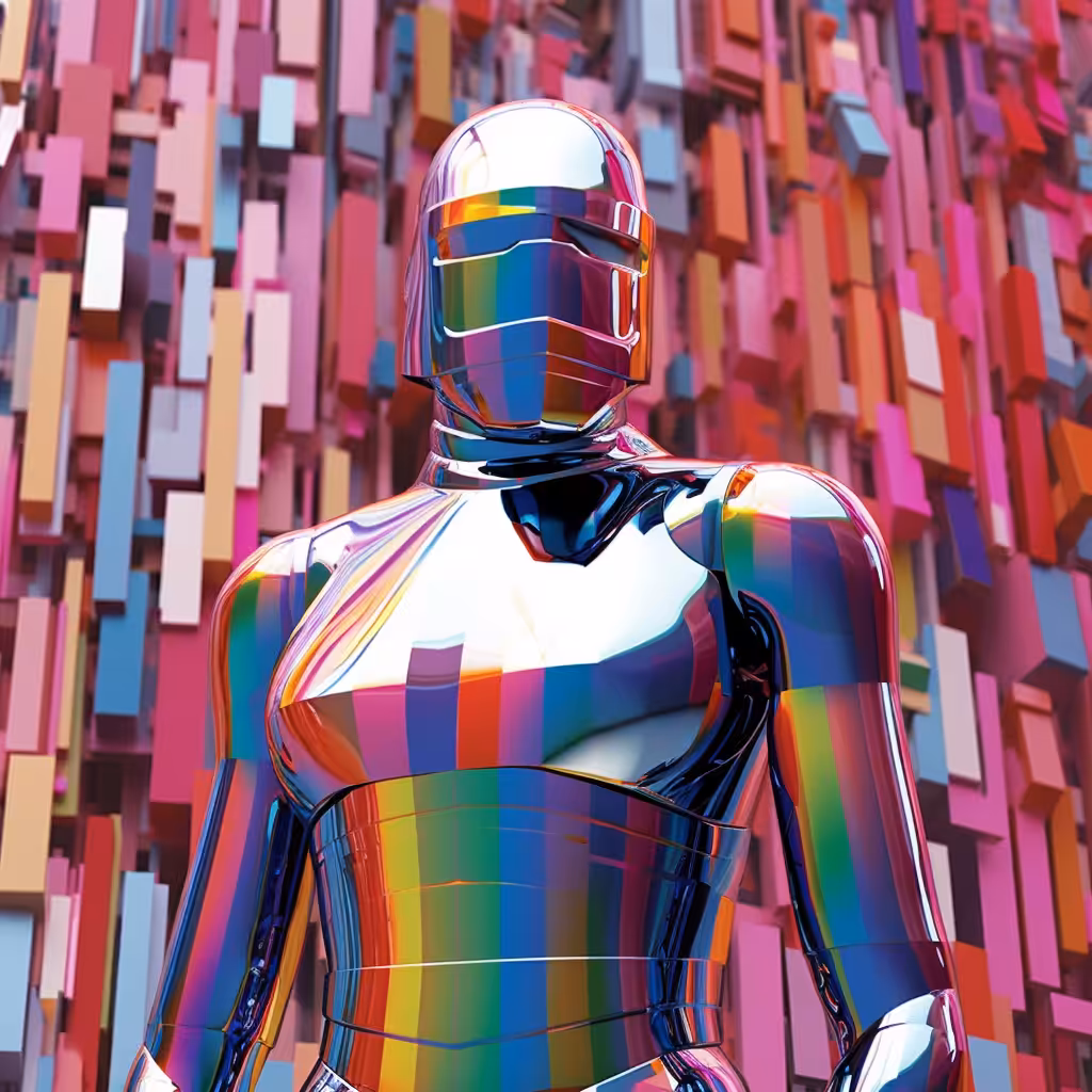 Chromatic Encounters: The Captivating Contrasts: Enigmatic Nexus: Chromatic Robotic Grace