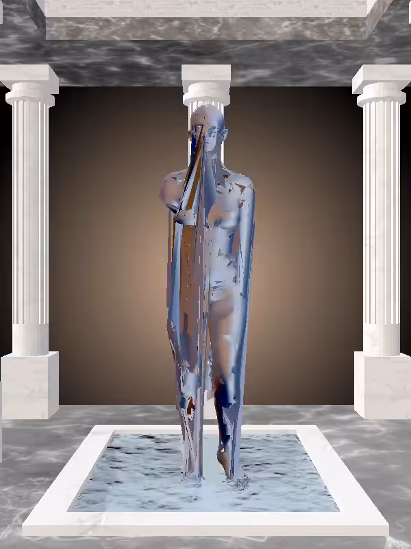 HeavenComputer: The Receding Stealth Dark Blue Woman #3160