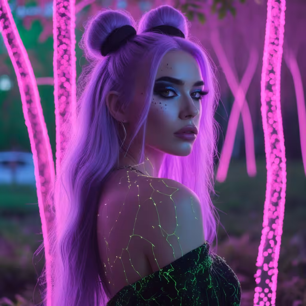 purple haired girl