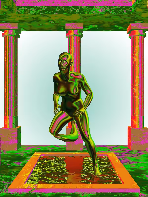The Kicking Olive Rust Woman #4864