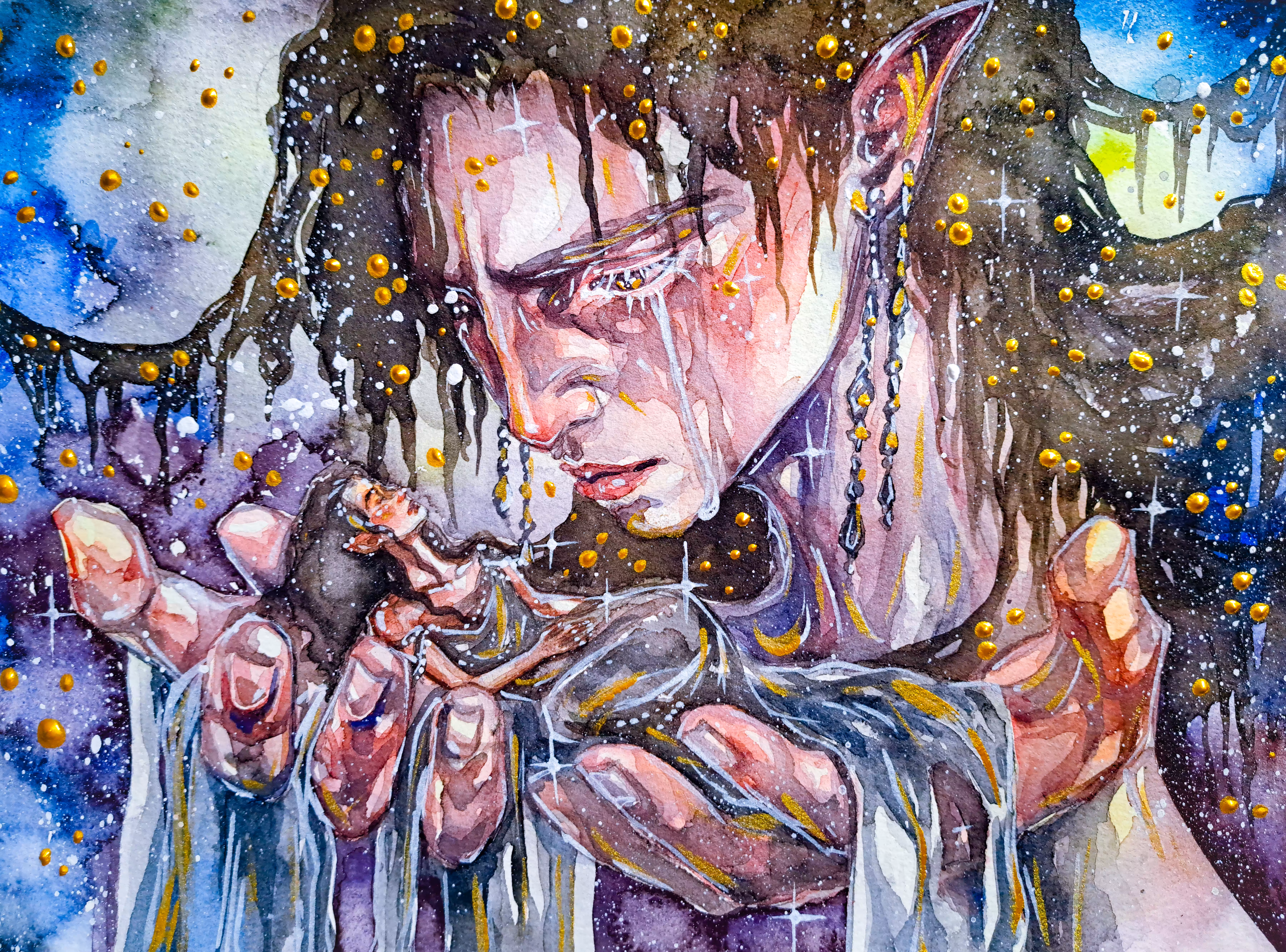 Watercolor art & portraits : «𝐀𝐭𝐥𝐚𝐬 𝐚𝐧𝐝 𝐡𝐢𝐬 𝐌𝐚𝐠𝐧𝐨𝐥𝐢𝐚»