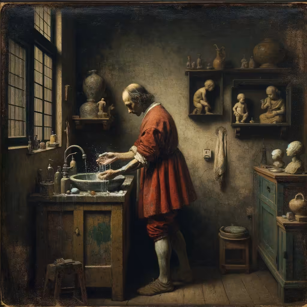 Gentleman washing his hands