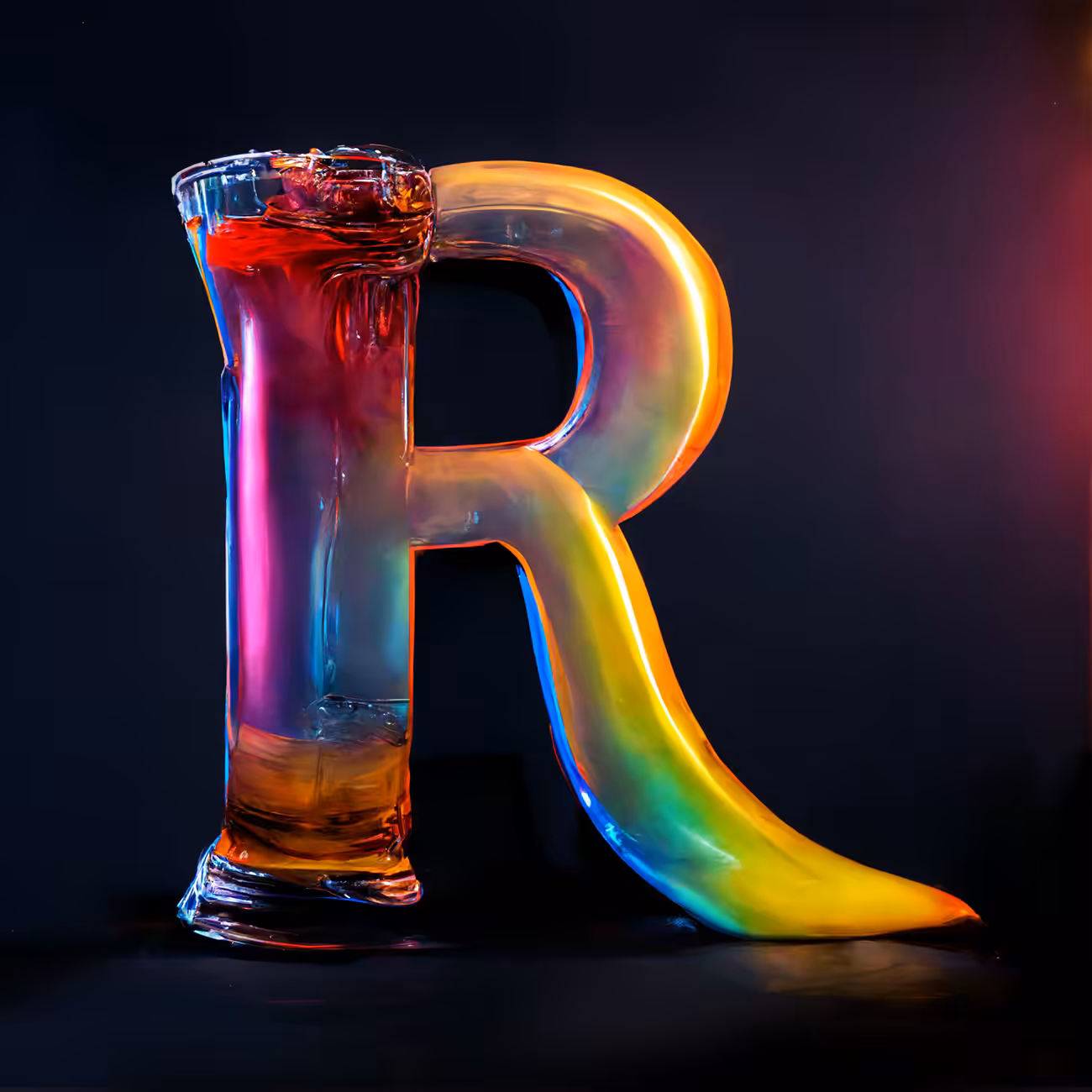 Shiny Liquid Alphabet Series - R